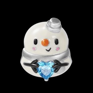 🎆Gnoce Silver 925 Cute Snowman with Blue Rhinestone Heart Bracelet Charm